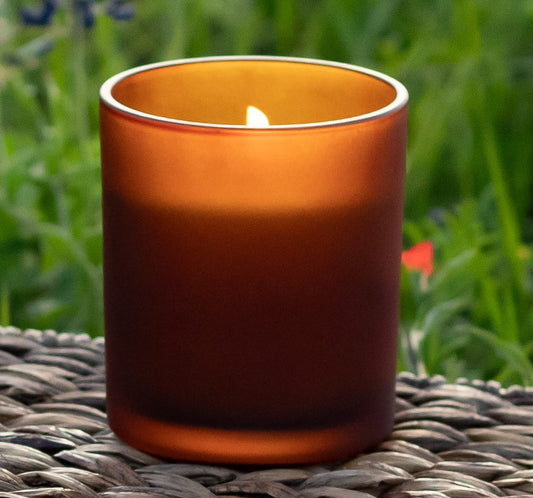 Frosted Amber Glass Candle