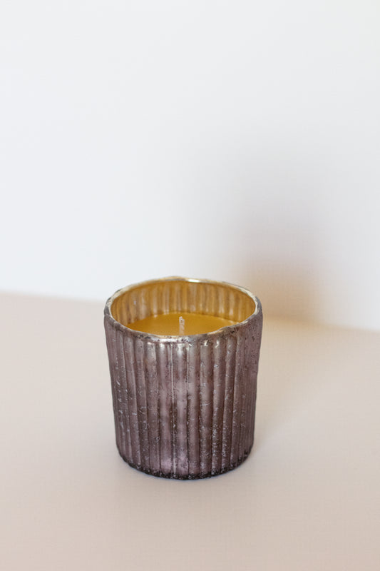 Luxury Gray Mercury Glass Beeswax Candle