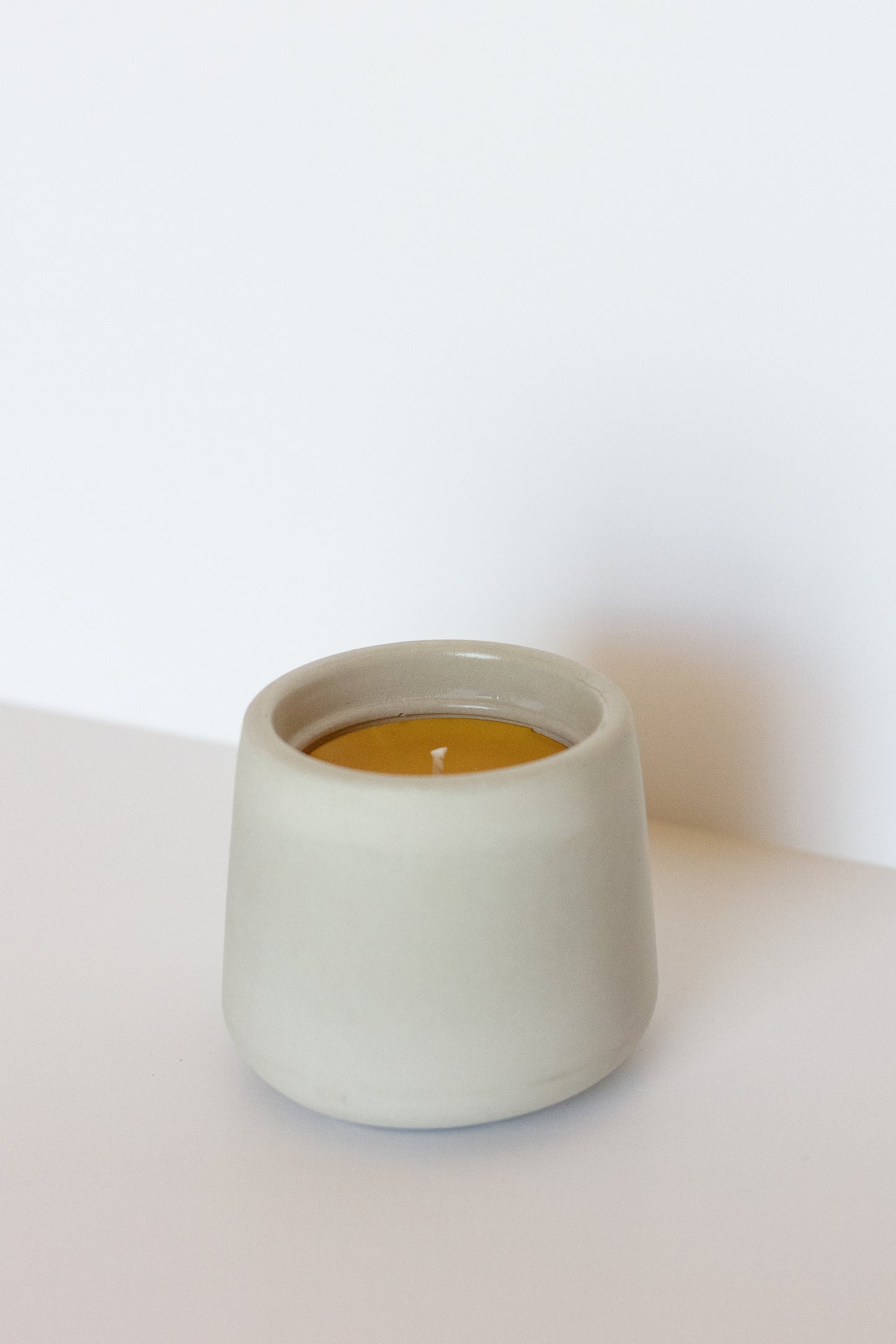 Round Concrete Beeswax Candle