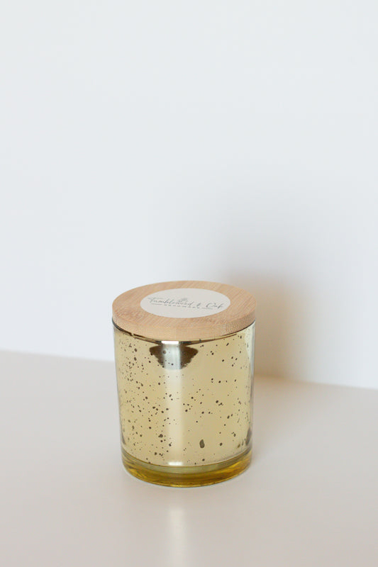 Sparkle Gold Glass Beeswax Candle