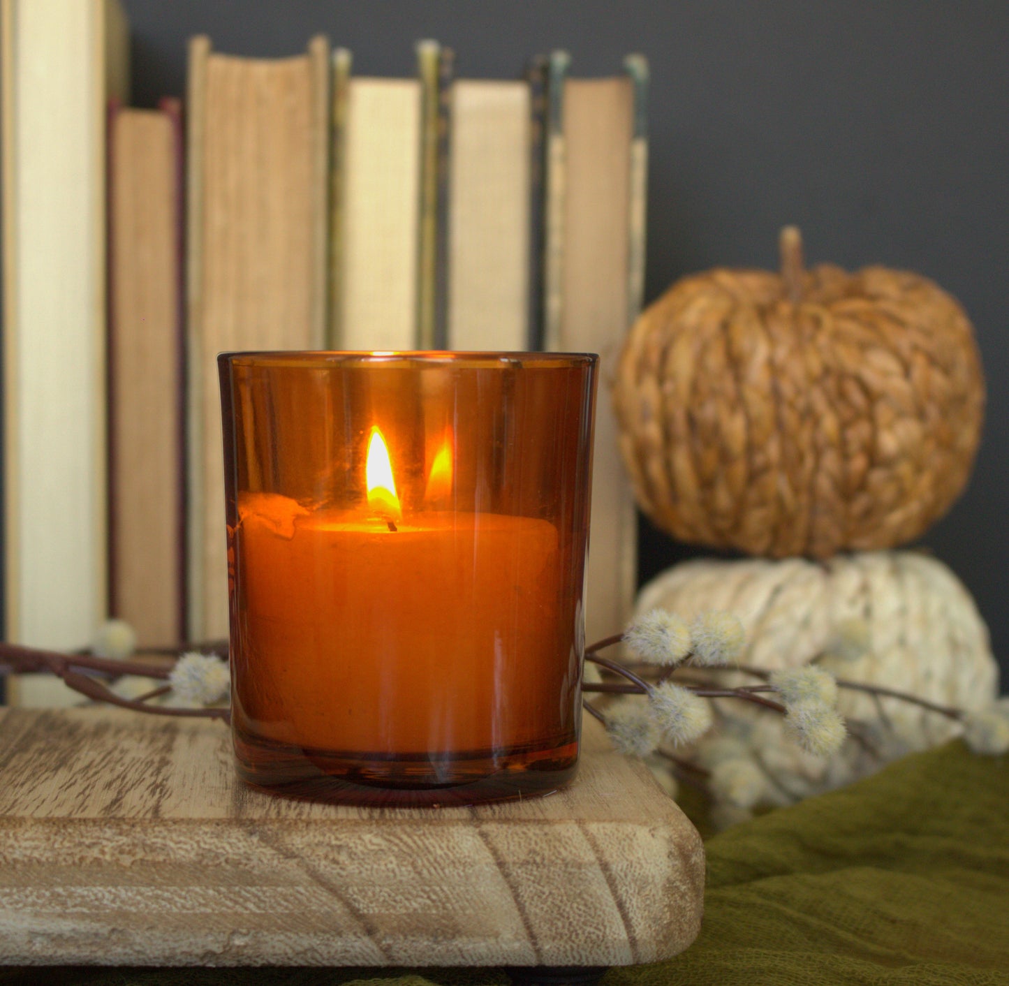 Clear Amber Glass Candle